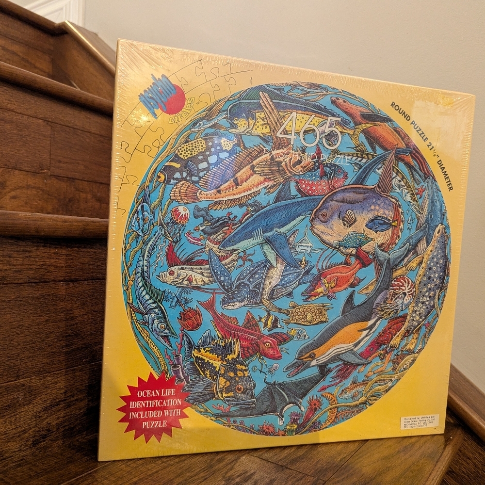 Planet Ocean psycho circle Round Table puzzle,465 Pieces, ocean life New!